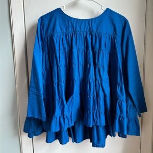 Blue Merlette Ruffle Top